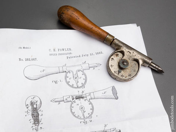 6 1/2 inch FOWLER Patent July 31, 1883 CHANDLER Speed Indicator - 83242