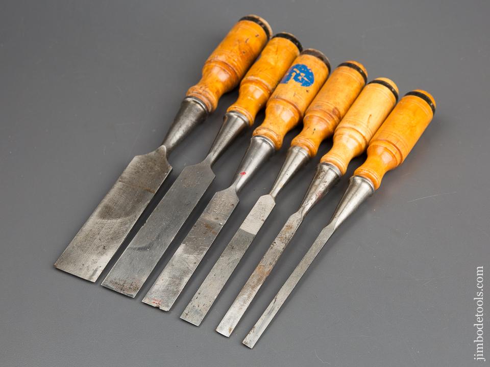 BERG ESKILSTUNA No. 9188 SHARK Six Piece Socket Chisel Set GOOD+ in Original Wooden Case - 83248