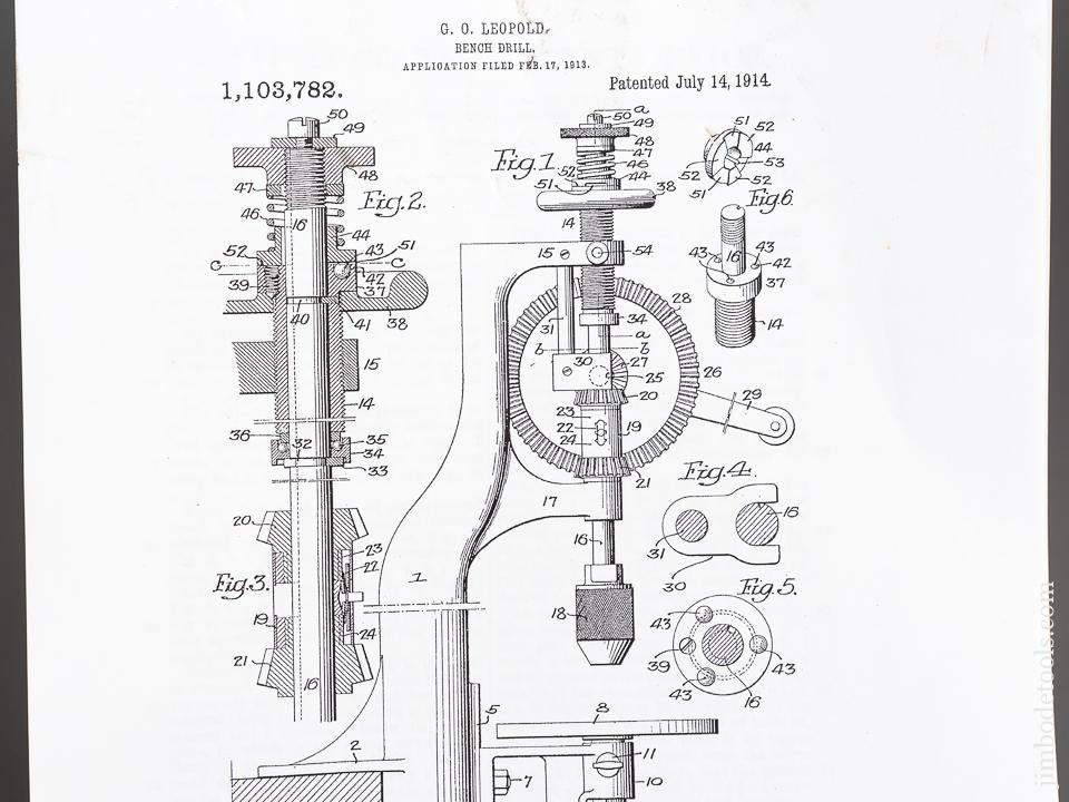LEOPOLD Patent July 14, 1914 YANKEE No. 1003 Automatic Feed Bench Drill by NORTH BROS. = 83249