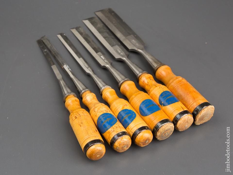 BERG ESKILSTUNA No. 9188 SHARK Six Piece Socket Chisel Set EXTRA FINE in Original Wooden Case - 83250