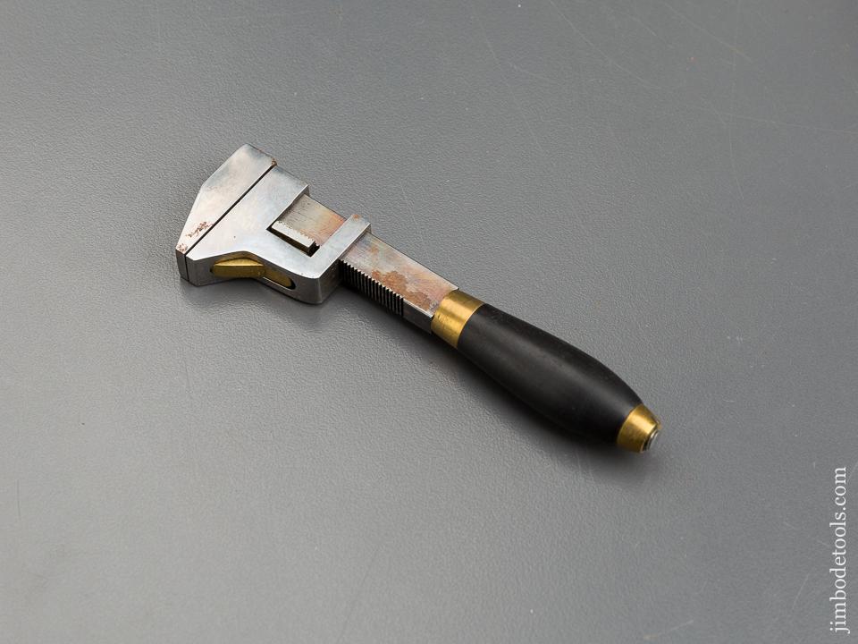 4 1/4 inch CAMPFIELD Patent October 11, 1887 HILLARY KLEIN Adjustable Wrench in Velvet Lined Wooden Box - 83259