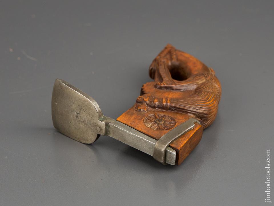 Magnificent & Mint! SIGNED Boxwood Hand Carved Figural HORSE & RIDER Stirrup Adze By DAVID BROOKSHAW - 83280U