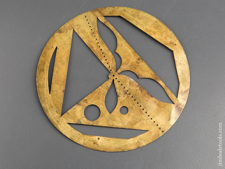 4 3/8 inch Brass POLYGRAPH CO Patent December 8, 1885 Protractor - 83286