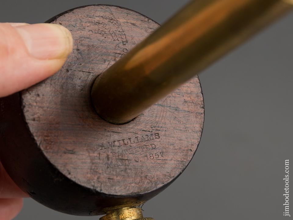 Seven inch WILLIAMS Patent May 226, 1857 STANLEY No. 90 Rosewood & Brass Combination Gauge - 83336
