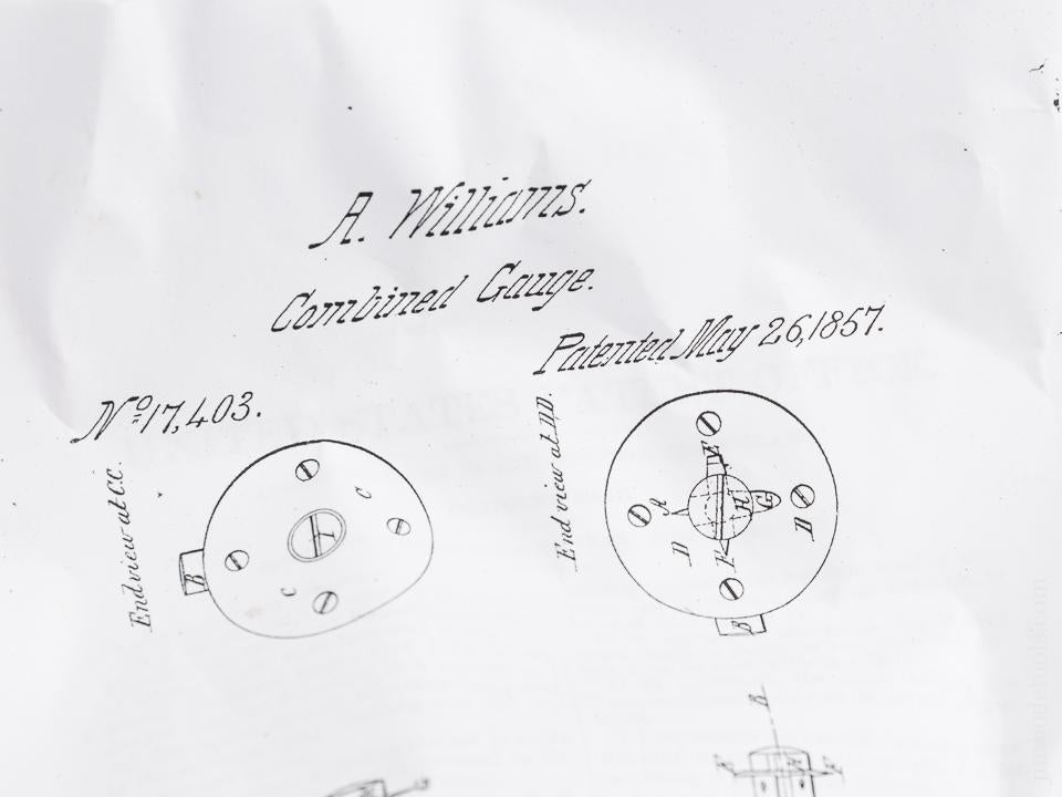 Seven inch WILLIAMS Patent May 226, 1857 STANLEY No. 90 Rosewood & Brass Combination Gauge - 83336