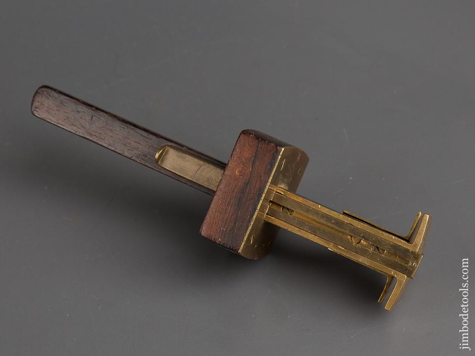 Eight inch THOMPSON Patent October 2, 1909 Rosewood & Brass Marking Gauge - 83367