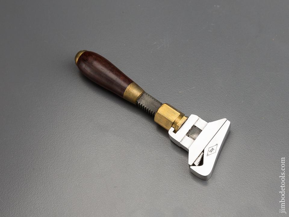 4 3/8 inch BEMIS Patent December 2, 1873 HILLARY KLEIN Wrench in Velvet Lined Walnut Case - 83408