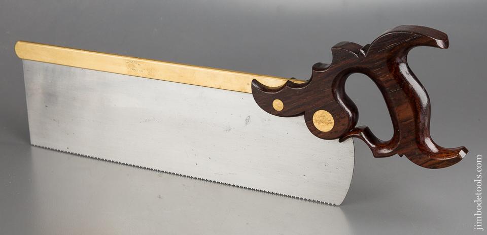 Superb! 13 point 14 inch Cross Cut Triple Cove Brass Back Tenon Saw with Cocobolo Handle by DAVID YOUNG - 83420