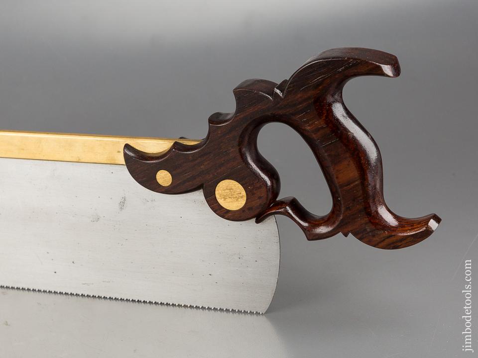 Superb! 13 point 14 inch Cross Cut Triple Cove Brass Back Tenon Saw with Cocobolo Handle by DAVID YOUNG - 83420