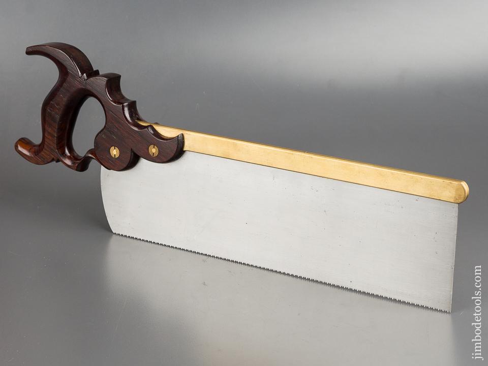 Superb! 13 point 14 inch Cross Cut Triple Cove Brass Back Tenon Saw with Cocobolo Handle by DAVID YOUNG - 83420