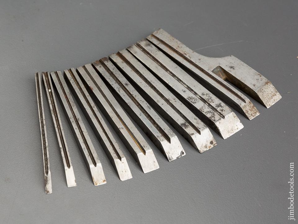 Original Set of Nine Irons for MILLERS PATENT Planes No. 41, 42, 43, and 44 - 83428