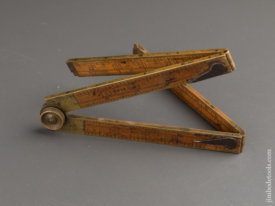 RARE and Excellent! NICOL Patent June 25, 1872 STANLEY 72 1/2 Folding Rule Dividers - EXCELSIOR 83457