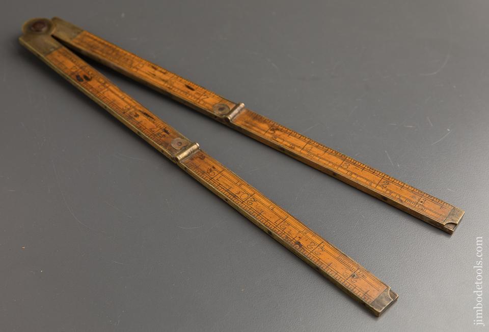 RARE and Excellent! NICOL Patent June 25, 1872 STANLEY 72 1/2 Folding Rule Dividers - EXCELSIOR 83457