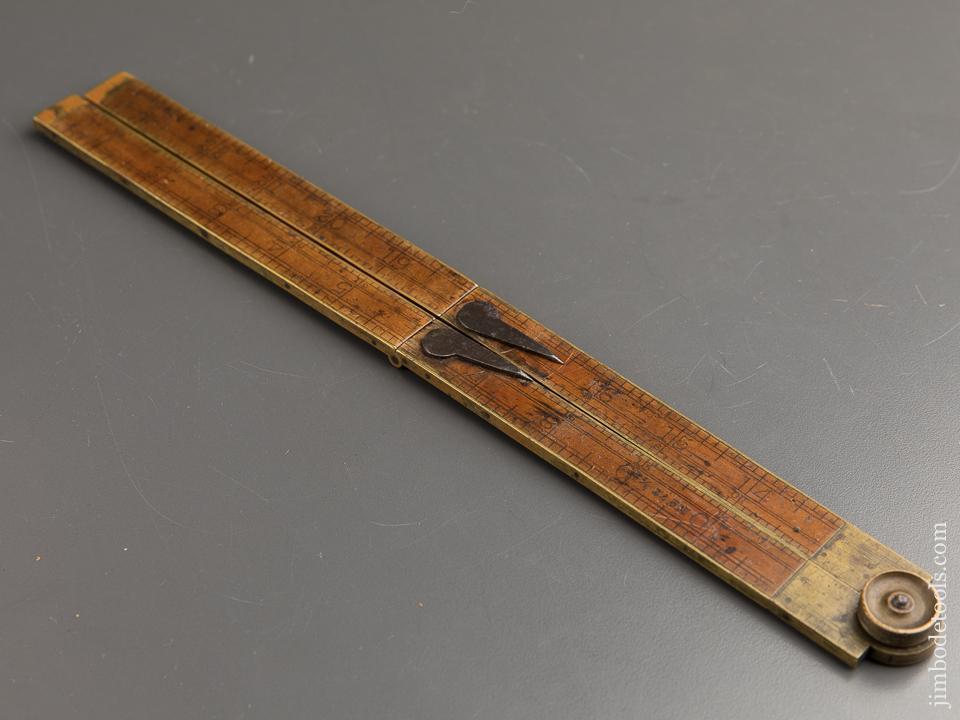 RARE and Excellent! NICOL Patent June 25, 1872 STANLEY 72 1/2 Folding Rule Dividers - EXCELSIOR 83457