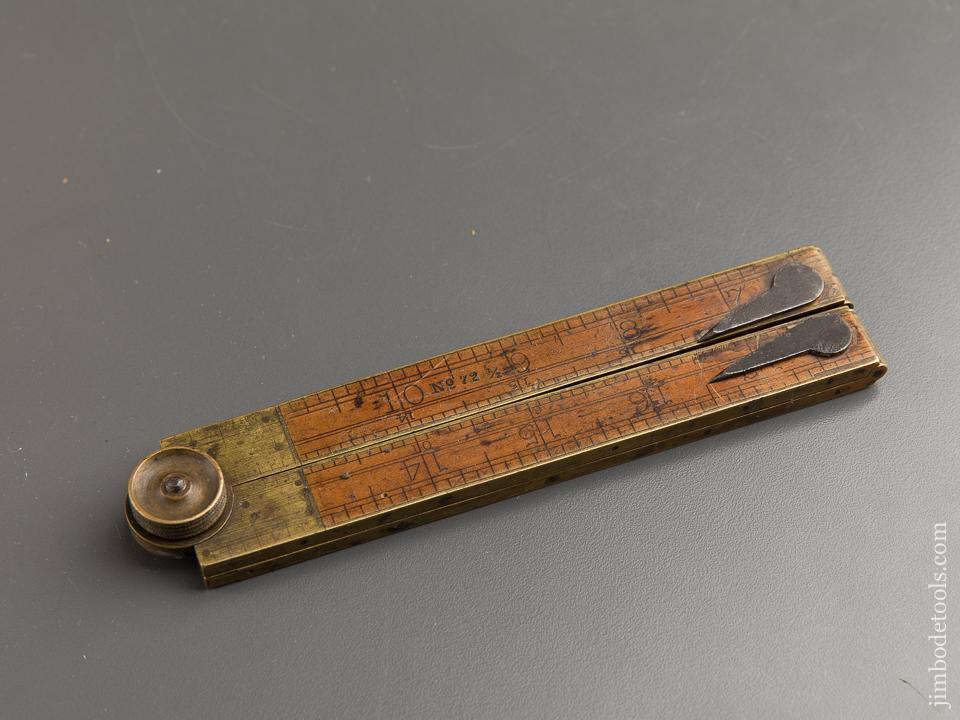 RARE and Excellent! NICOL Patent June 25, 1872 STANLEY 72 1/2 Folding Rule Dividers - EXCELSIOR 83457