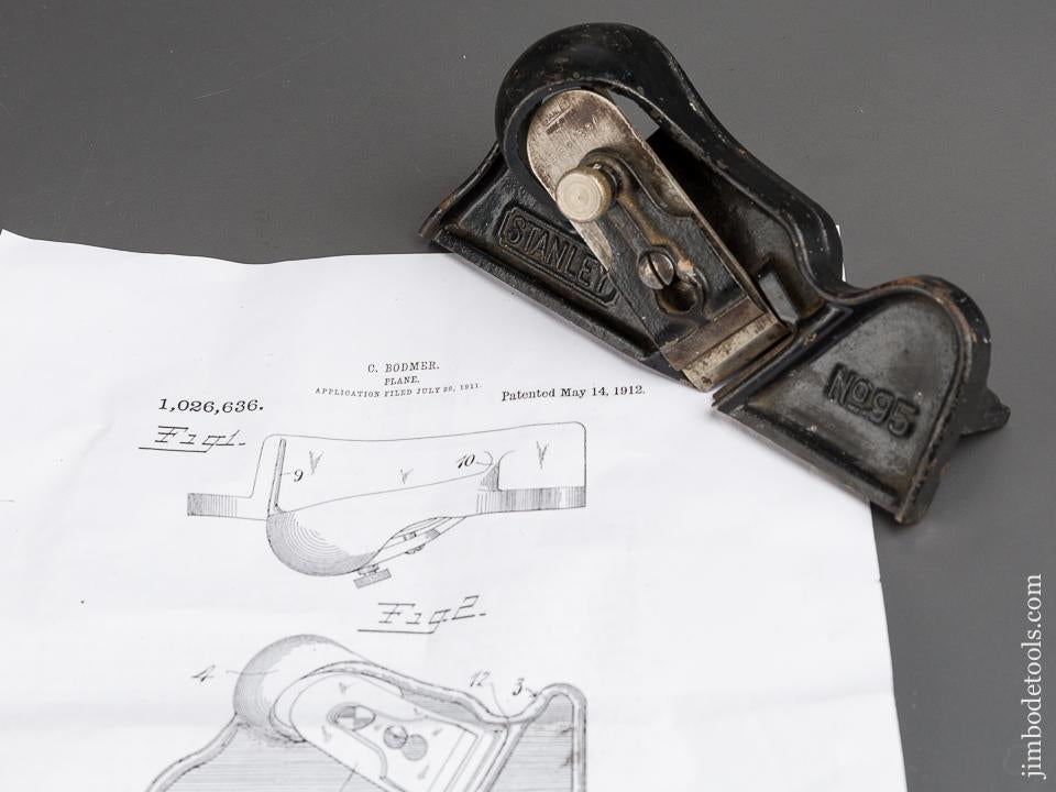 BODMER Patent May 14, 1912 STANLEY No. 95 Edge Trimming Block Plane - 83464