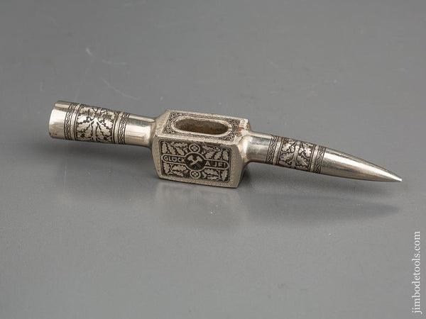 Lavishly Etched 6 1/8 inch German GLUCK AUFI Hammer - 83467