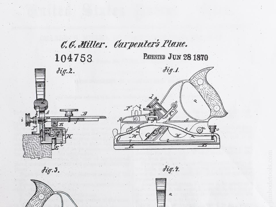 MILLER'S Patent June 28, 1870 STANLEY No. 42 Plow & Filletster Plane Type 2 circa 1873 CRISP & FINE - 83470