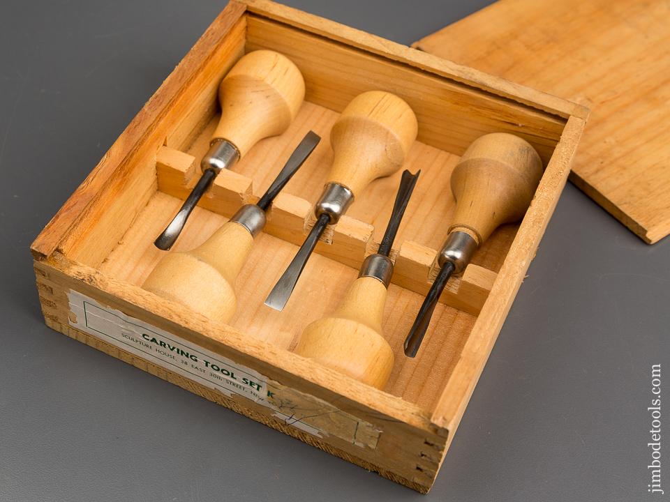 Five Piece SCULPTURE HOUSE K-7 Carving Tool Set in Original Box - 83488