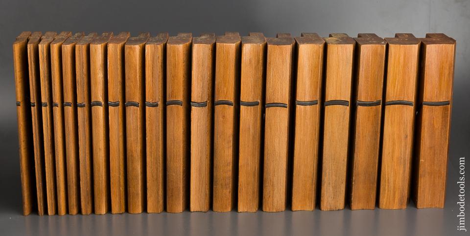 FINE Matched Set of Twenty Hollows & Rounds Molding Planes 2-20 by M. CRANNELL ALBANY circa 1843-78 EVENS - 83492