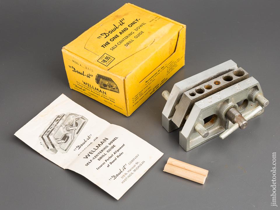 DOWL-IT Model A WELLMAN Self-Centering Dowel Drill Guide MINT in Original Box - 83501