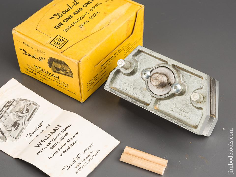 DOWL-IT Model A WELLMAN Self-Centering Dowel Drill Guide MINT in Original Box - 83501