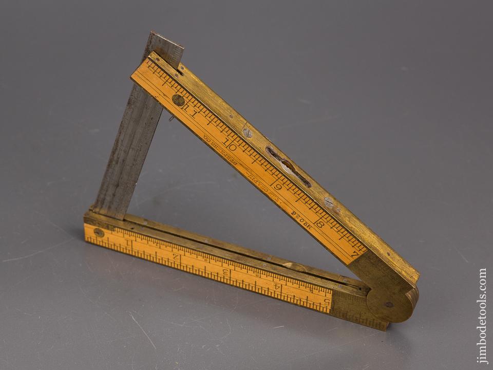 Twelve inch Boxwood and Brass CHAPIN STEPHENS & CO. Number 036 Combination Rule/Level/Bevel - 83517