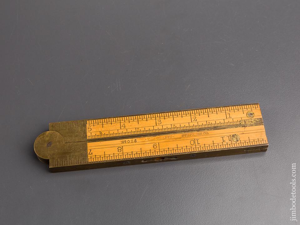 Twelve inch Boxwood and Brass CHAPIN STEPHENS & CO. Number 036 Combination Rule/Level/Bevel - 83517