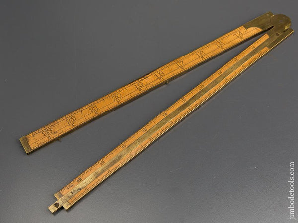 Rare! STANLEY No. 15 Boxwood and Brass Engineer's Rule with 