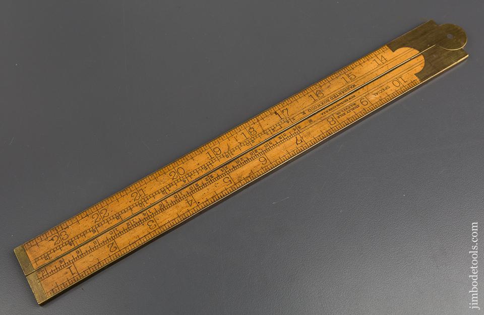 Rare! STANLEY No. 15 Boxwood and Brass Engineer's Rule with "E" and "M" Scales Marked "SPECIAL" - 83524R