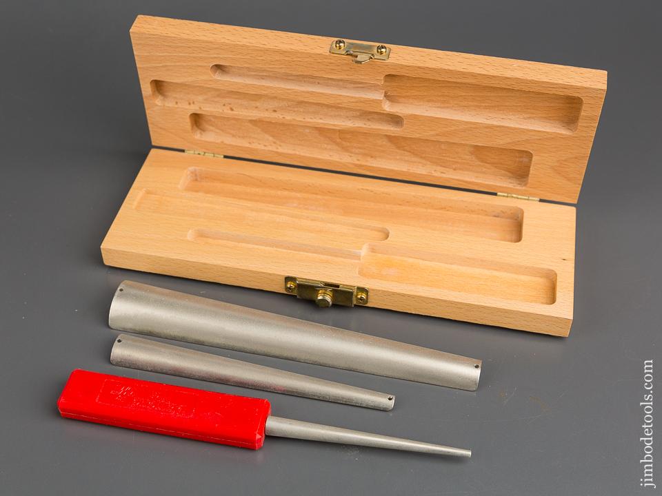 Three Piece DIAMOND SHARPENING SYSTEM Cone Shaped Whetstones for Gouges in Original Box NEW OLD STOCK - 83525