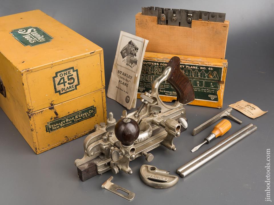 Extra Fine STANLEY No. 45 Combination Plane 100% Complete in its