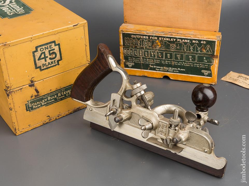 Extra Fine STANLEY No. 45 Combination Plane 100% Complete in its Original Box SWEETHEART  - 83540