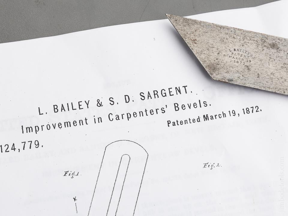 BAILEY & SARGENT Patent March 19, 1872 EXTRA FINE Eight inch Bevel - 83544