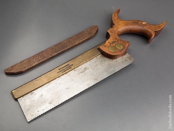 Extra Fine! 15 point 9 ice Crosscut FLETCHER Brass Back Saw with Guard - 83546