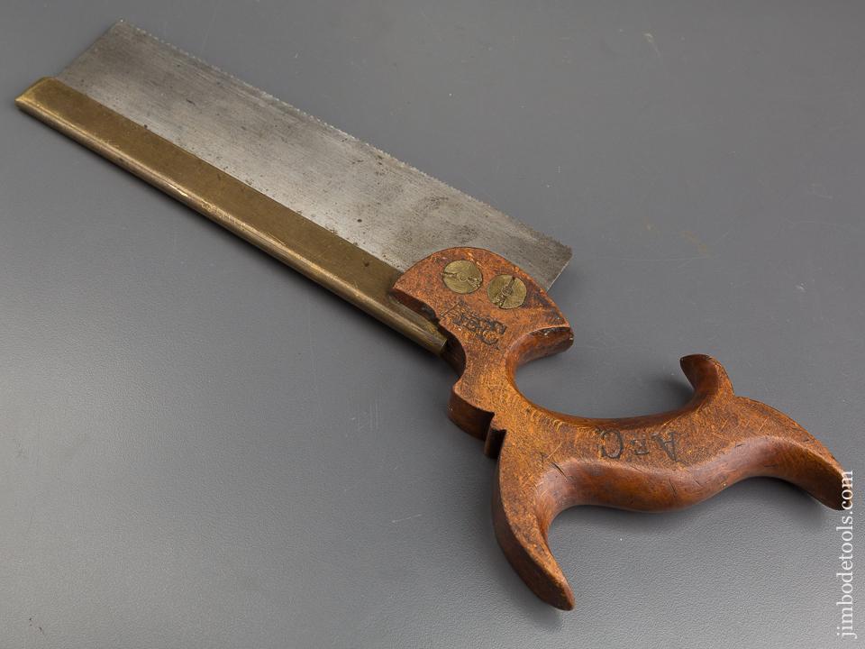 Extra Fine! 15 point 9 ice Crosscut FLETCHER Brass Back Saw with Guard - 83546