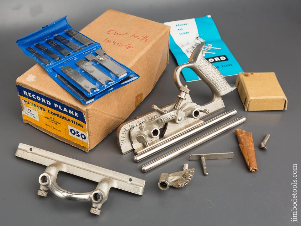 RECORD No. 050 Improved Combination Plough Plane 100% COMPLETE in Original Box - 83560
