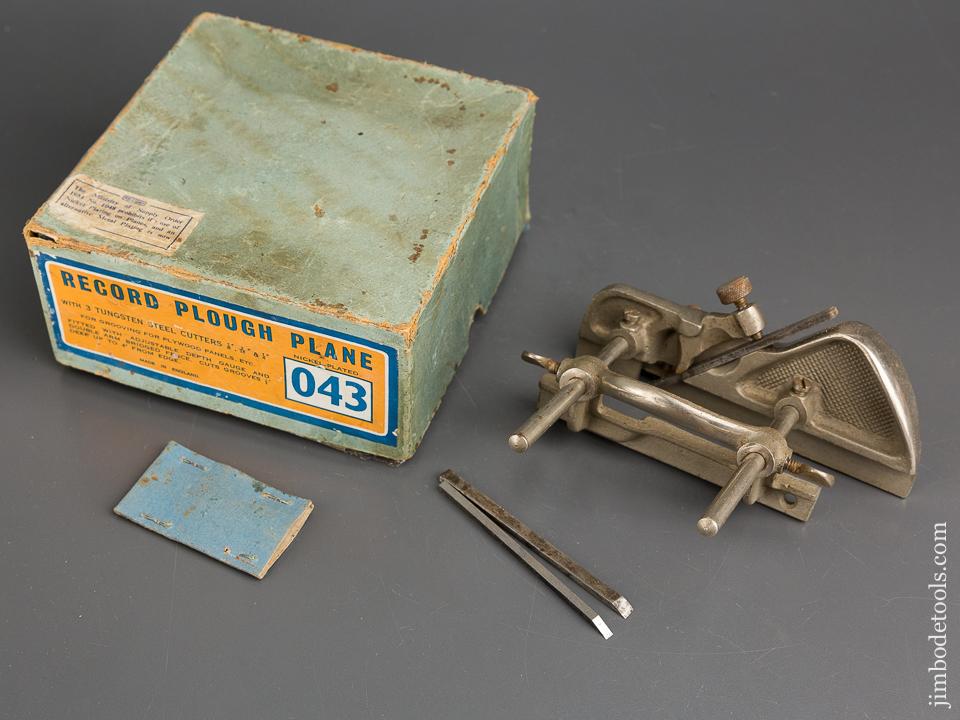RECORD No. 043 Plough Plow Plane 100% COMPLETE in Original Box - 83601