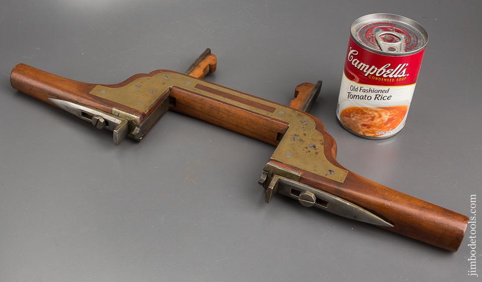 Stunning Brass Inlay Coachmaker's Double Plow Plane - 83605U