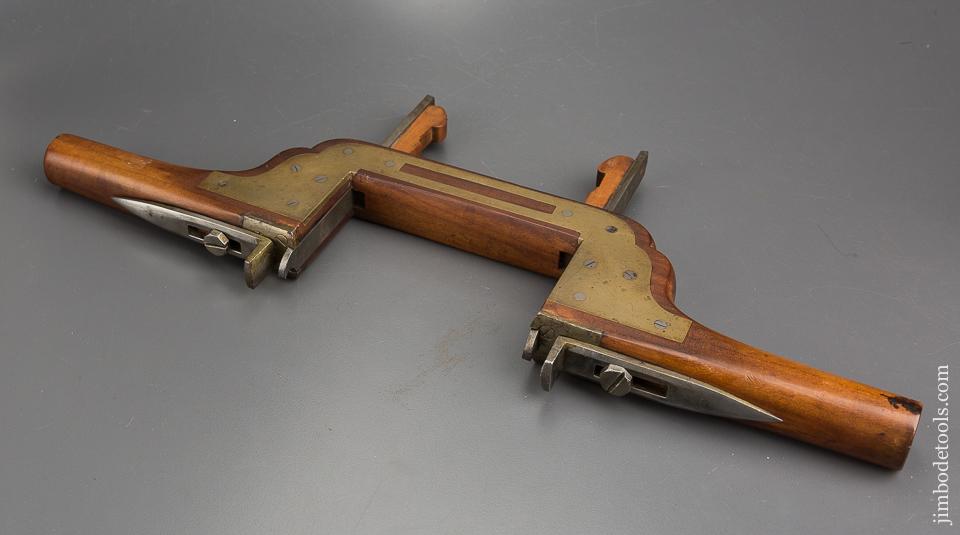 Stunning Brass Inlay Coachmaker's Double Plow Plane - 83605U