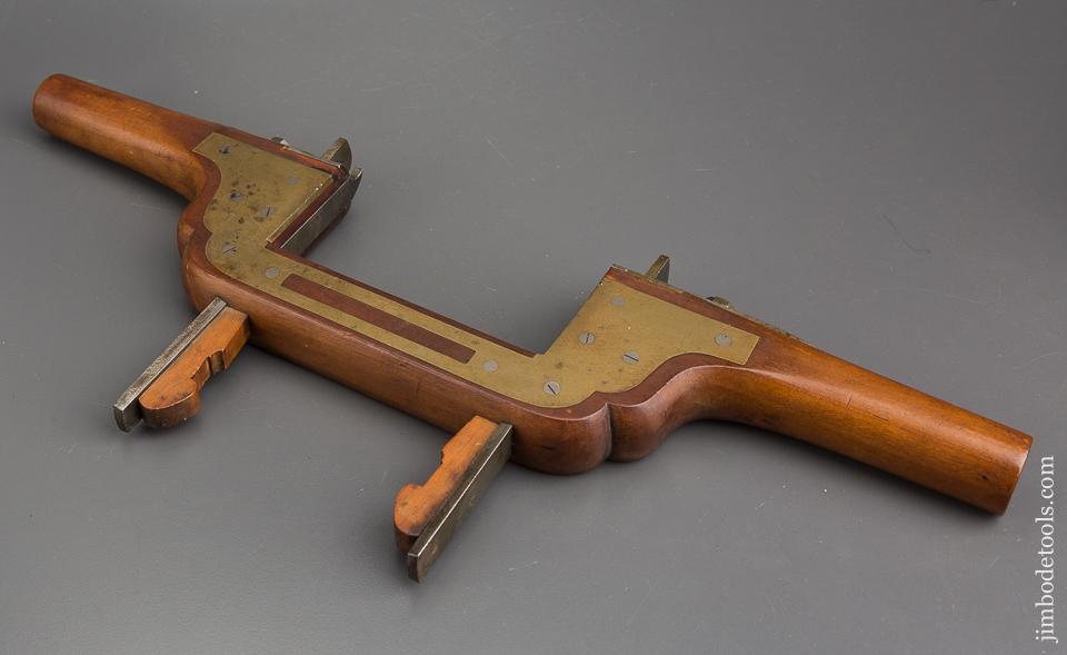 Stunning Brass Inlay Coachmaker's Double Plow Plane - 83605U
