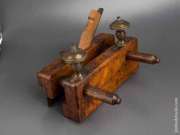 Outrageous! European Plow Plane with Ornate Brass Knobs! - 83610
