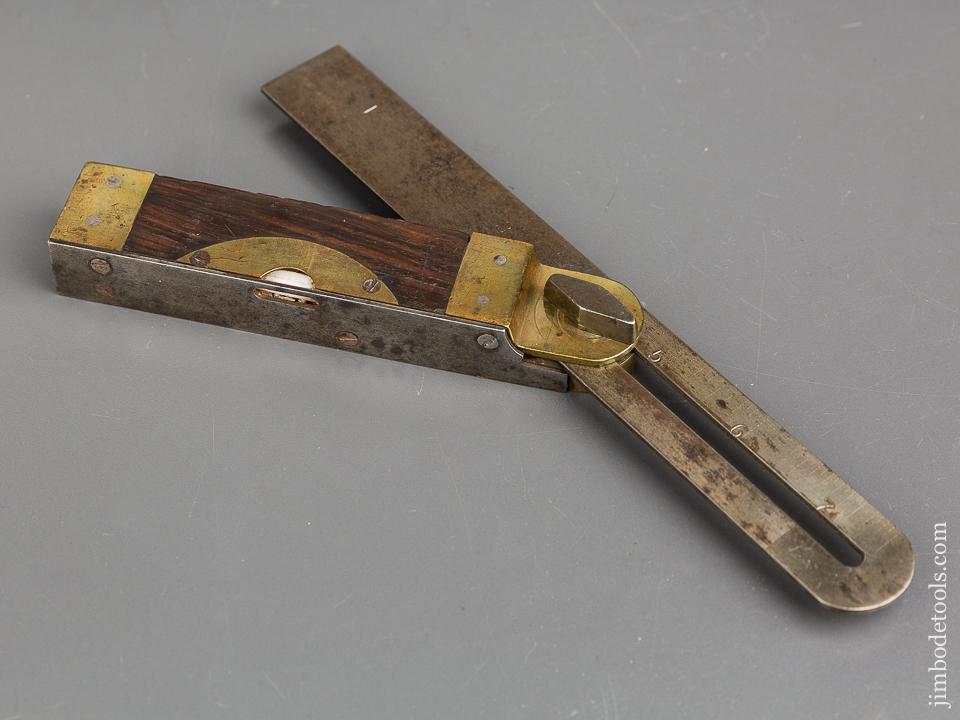 Eight inch HOWARD's Patent November 5, 1867 Type One Rosewood & Brass Bevel/Level - 83628