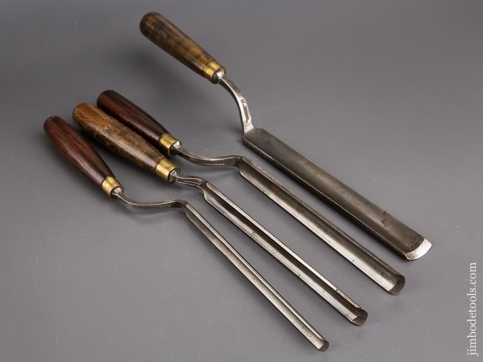 Four IBBOTSON Pattern Maker's Crank Neck Paring Gouges - 83637