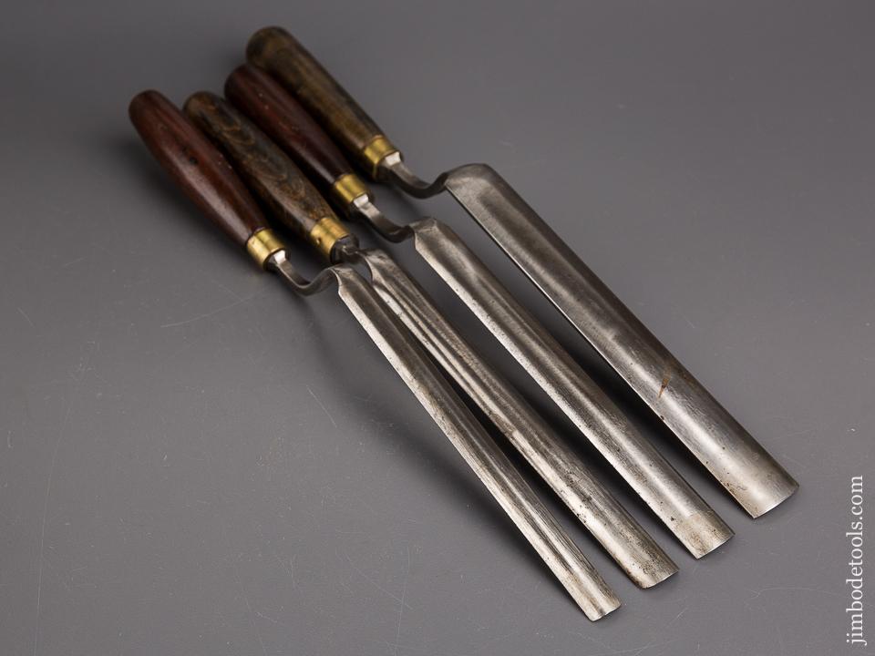 Four IBBOTSON Pattern Maker's Crank Neck Paring Gouges - 83637