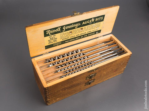 Complete Set of 13 RUSSELL JENNINGS Auger Bits in Original 3 Tiered Box - 83717