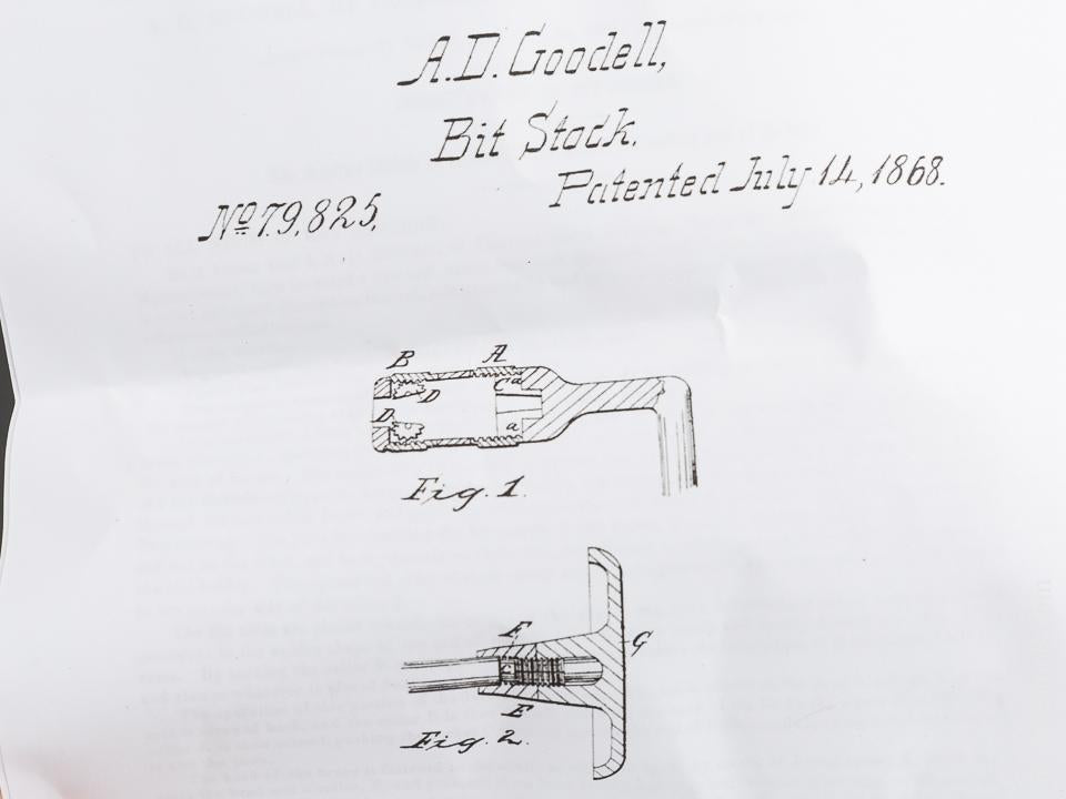 GOODELL Patent July 14, 1868 MILLERS FALLS bit Brace FINE - 83734