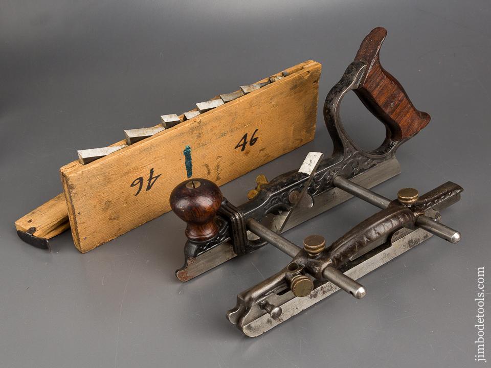 STANLEY No. 46 Type Two Combination Plane circa 1874 with Ten Cutters - 83740