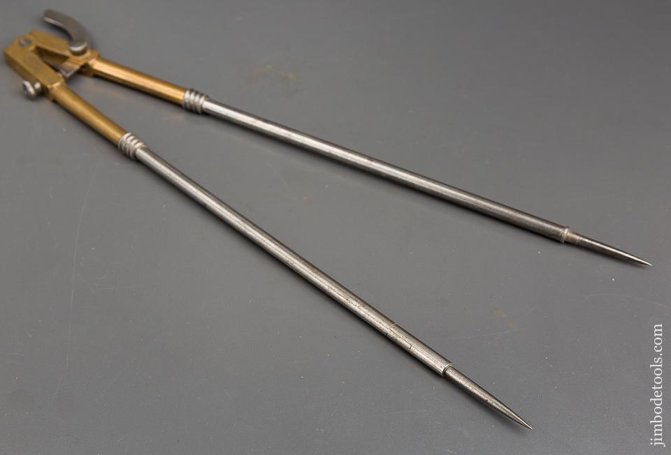 15 inch STODDARD Patent August 27, 1872 Brass & Steel Wing Dividers - 83746