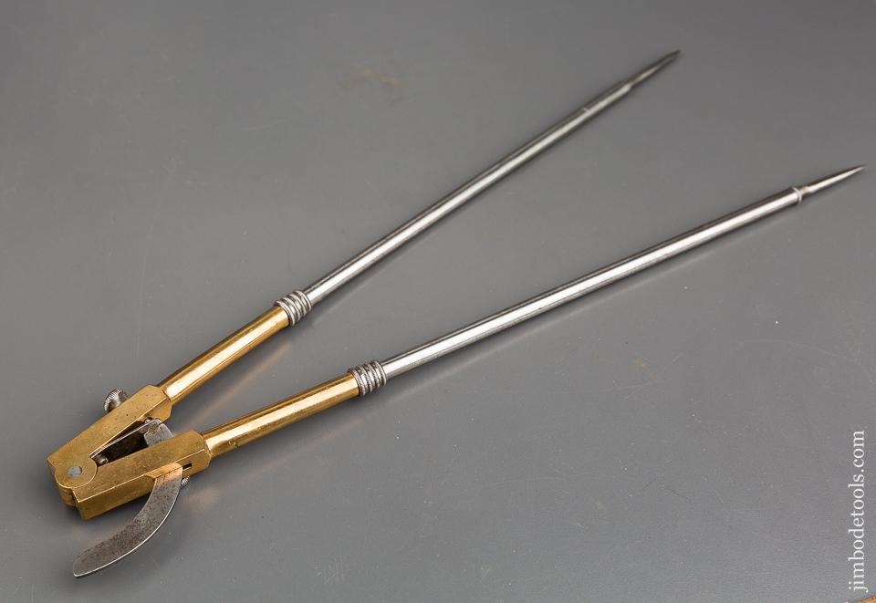 15 inch STODDARD Patent August 27, 1872 Brass & Steel Wing Dividers - 83746